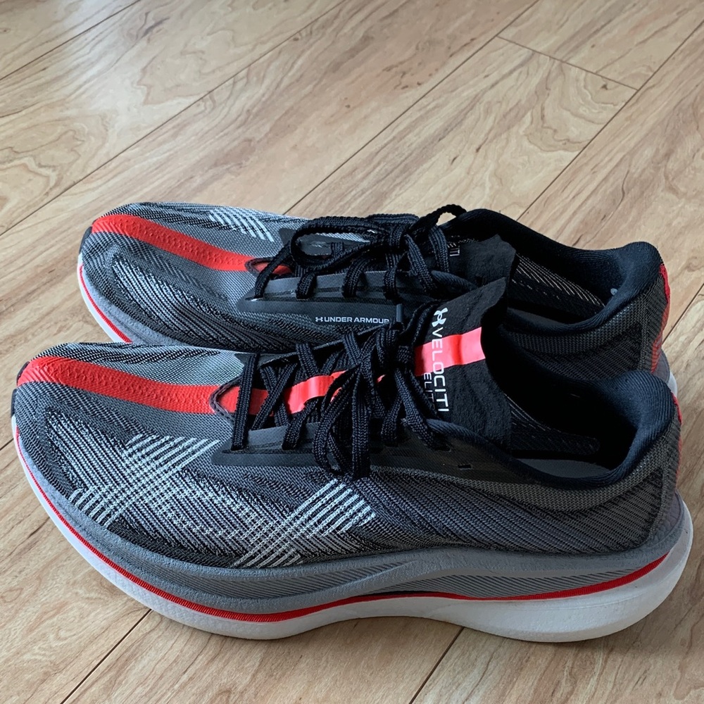 Under Armour Velocity Elite Black and Red Athletic Sneakers